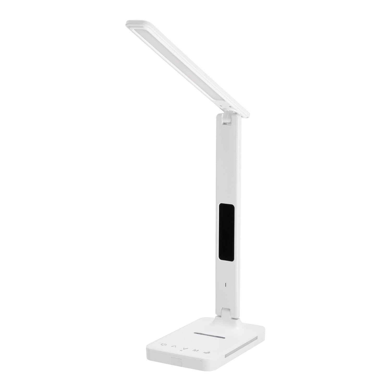 Lampka Biurkowa LED 7W BIAŁA Wyświetlacz Ładowarka Indukcyjna Q1 Alarm USB