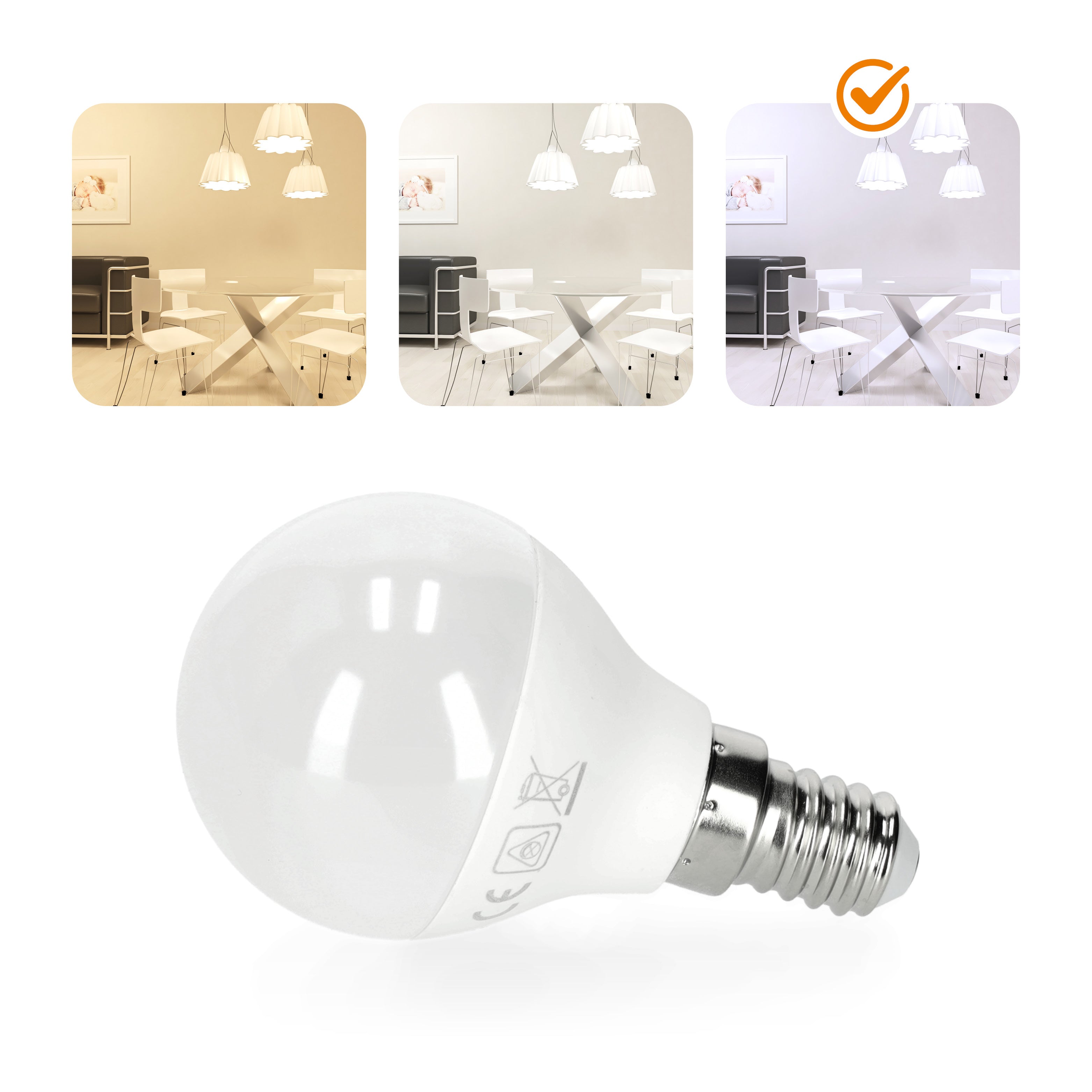 10x Żarówka LED MB 8,5W Barwa Biała Zimna E14 6500K 180 stopni 806lm