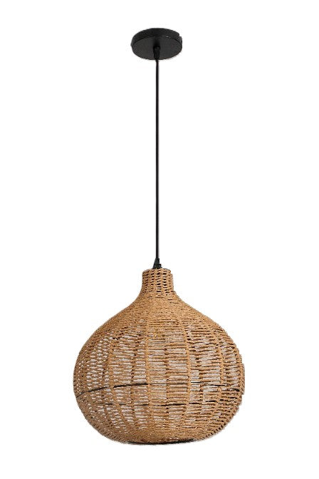 Pleciona Lampa Wisząca styl Boho SILVON sznurek + metal DO SALONU sufitowa