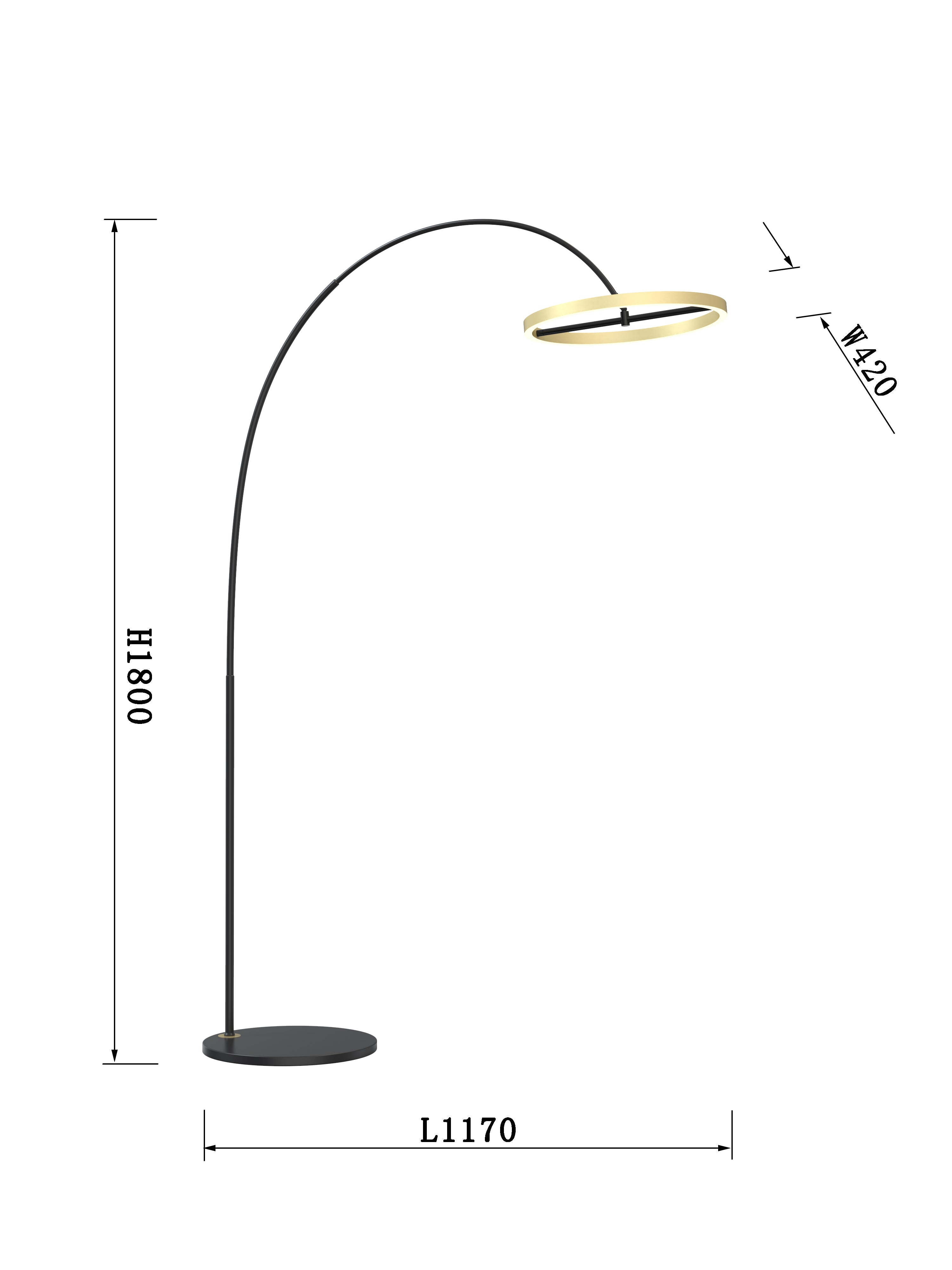 Duża lampa stojaca LED MALTA złoty okrągły klosz barwa CIEPŁA 180cm