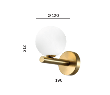 Elegancki Kinkiet Lampa Ścienna ze szklanym kloszem 1xG9 Złoty - LAITICA