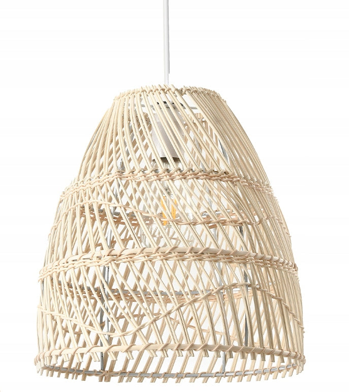 Lampa Rattanowa BOHO Wisząca Sufitowa na E27 do Salonu Odcienie beżu