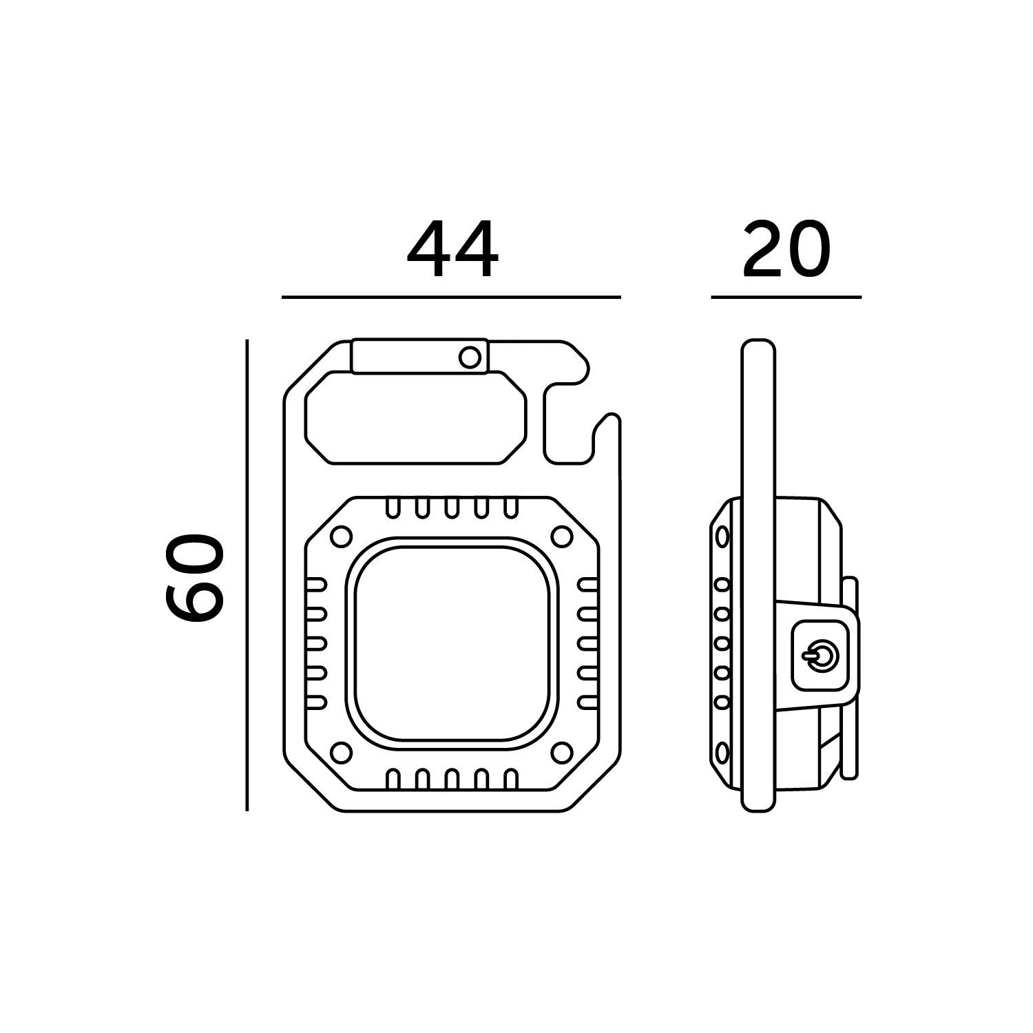 Mini latarka LED 7 Trybów wielofunkcyjna KIESZONKOWA podręczna USB-C brelok