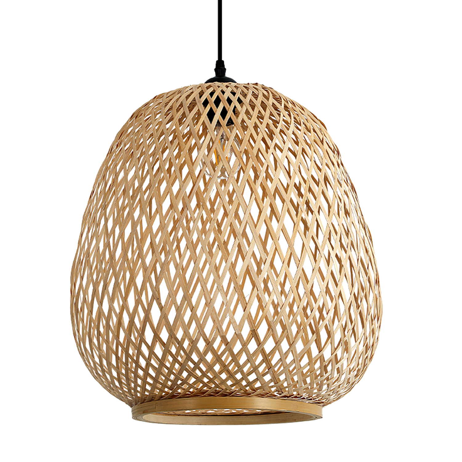 Lampa Wisząca BOHO BARSO z Bambusa NATURALNY design ozdobna Stylowa 1xE27