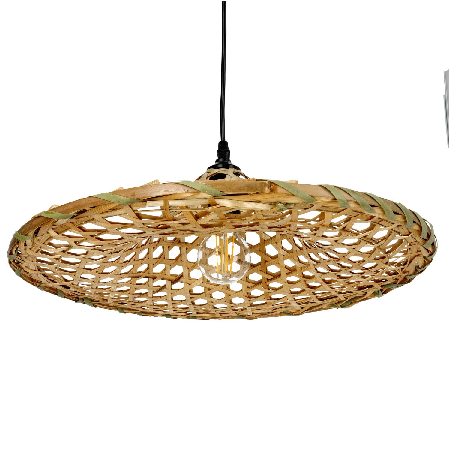 Lampa wisząca BOHO BRAGA okrągły klosz bambusowy