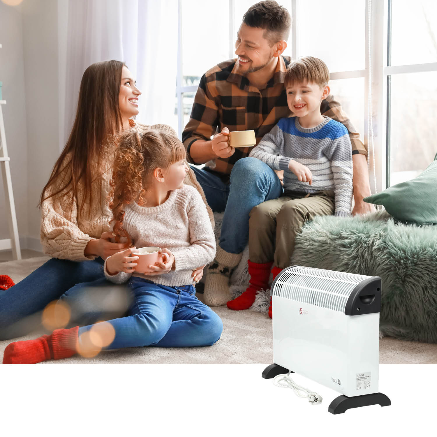 Grzejnik konwektorowy HIVER 2000W funkcja TURBO regulacja mocy - LAITICA