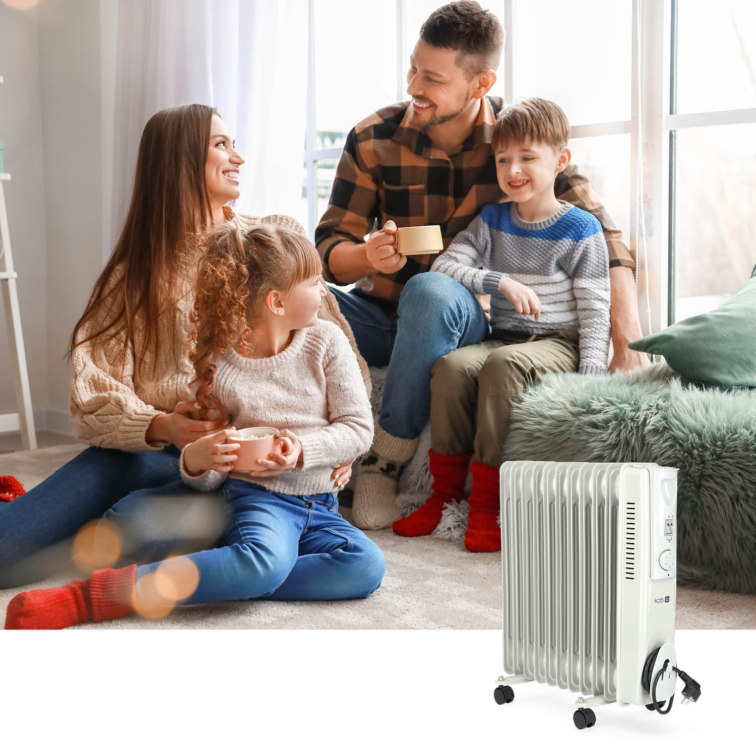 Grzejnik olejowy CALEN 2500W z regulacją mocy 11 żeberek - LAITICA