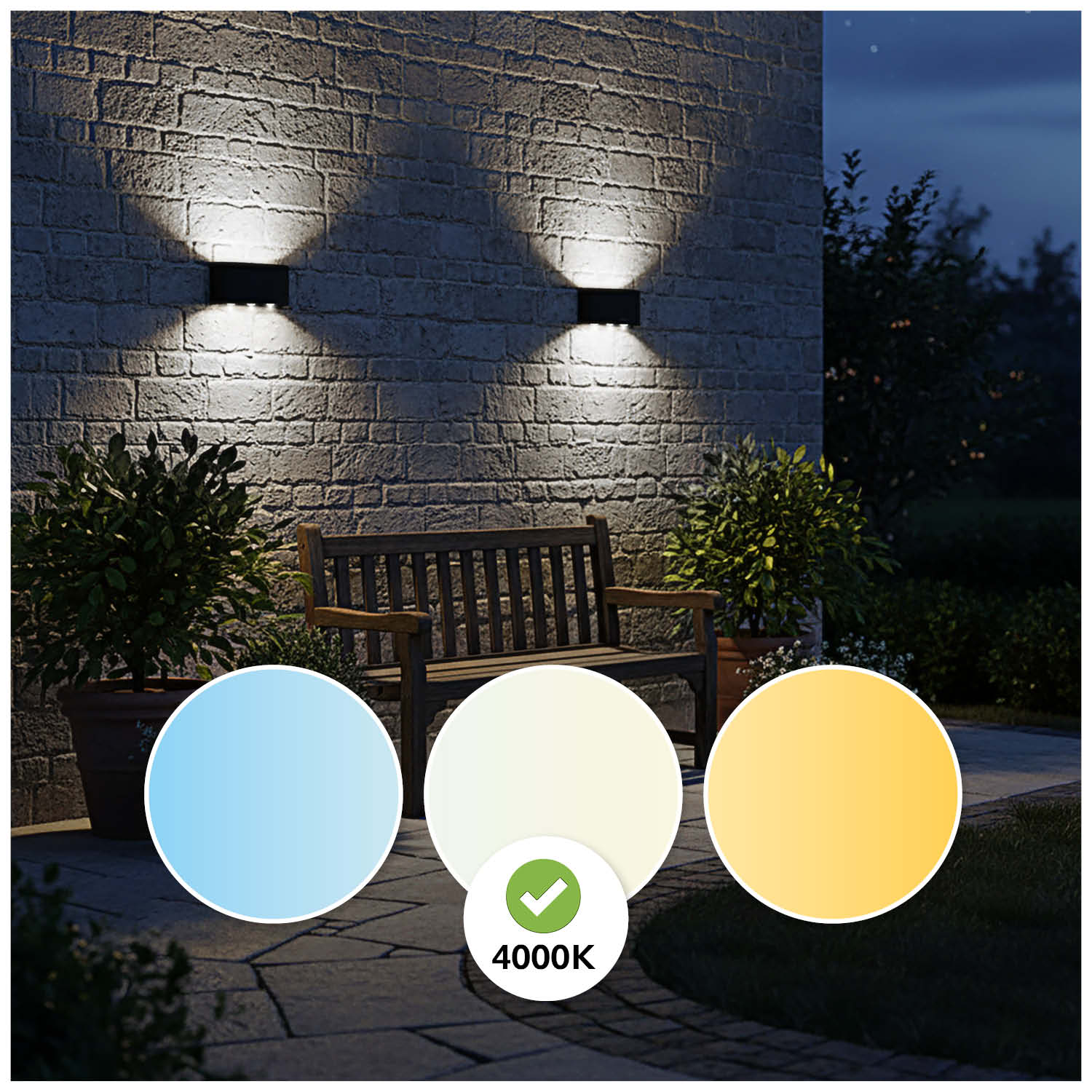 Kinkiet Elewacyjny LED Góra Dół 6W 4000K Lampa Ścienna Zewnętrzna - LAITICA
