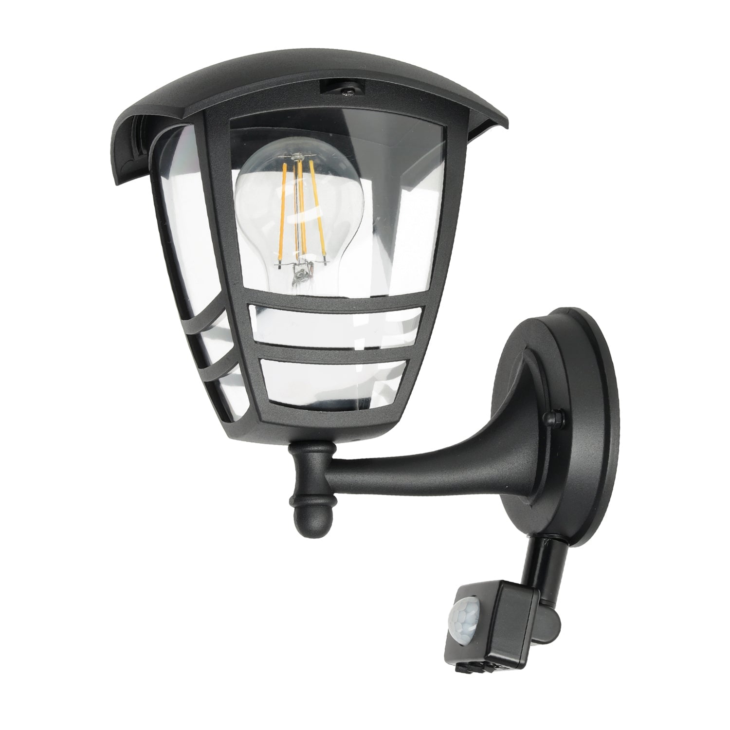 Kinkiet ogrodowy 1xE27 LX Lampa elewacyjna z czujnikiem IP54 - LAITICA