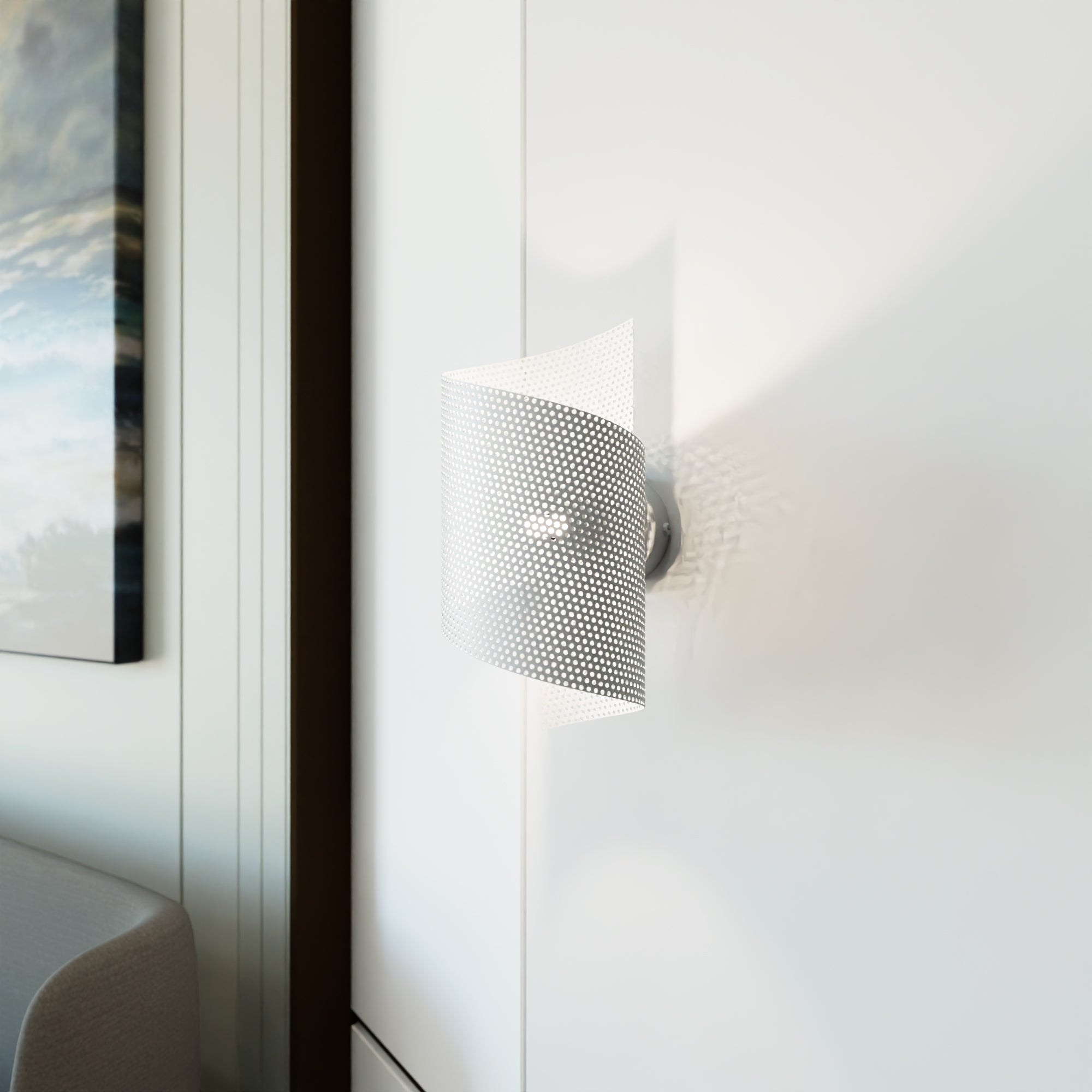Kinkiet ścienny INEZ Ażurowy BIAŁY Metalowy 1xG9 lampa Oryginalny Design - LAITICA