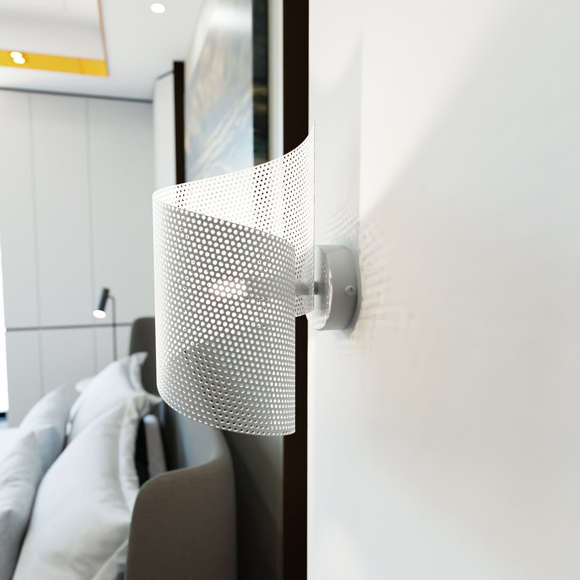 Kinkiet ścienny INEZ Ażurowy BIAŁY Metalowy 1xG9 lampa Oryginalny Design - LAITICA