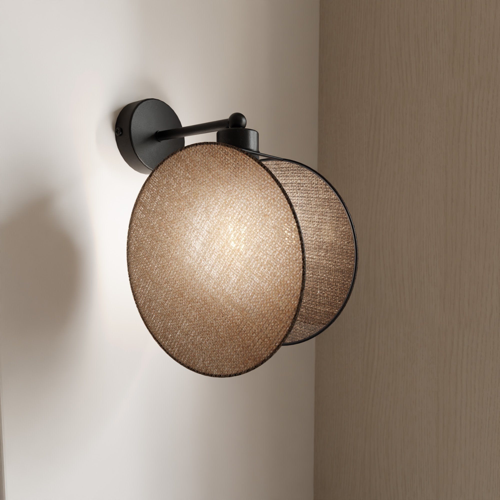 Kinkiet ścienny NELI metal i tworzywo lampa ścienna 1xE27 odcienie beżu - LAITICA