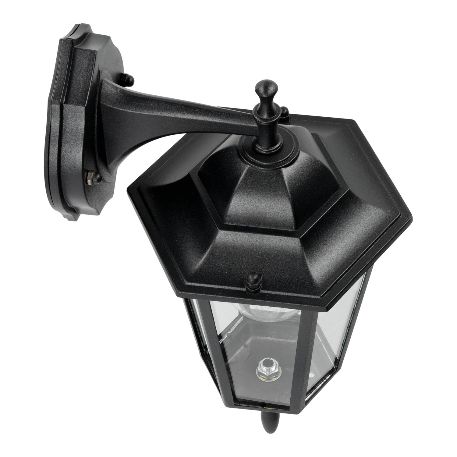 Kinkiet zewnętrzny CZARNY LATARNIA ogrodowa E27 lampa elewacyjna IP54 - LAITICA