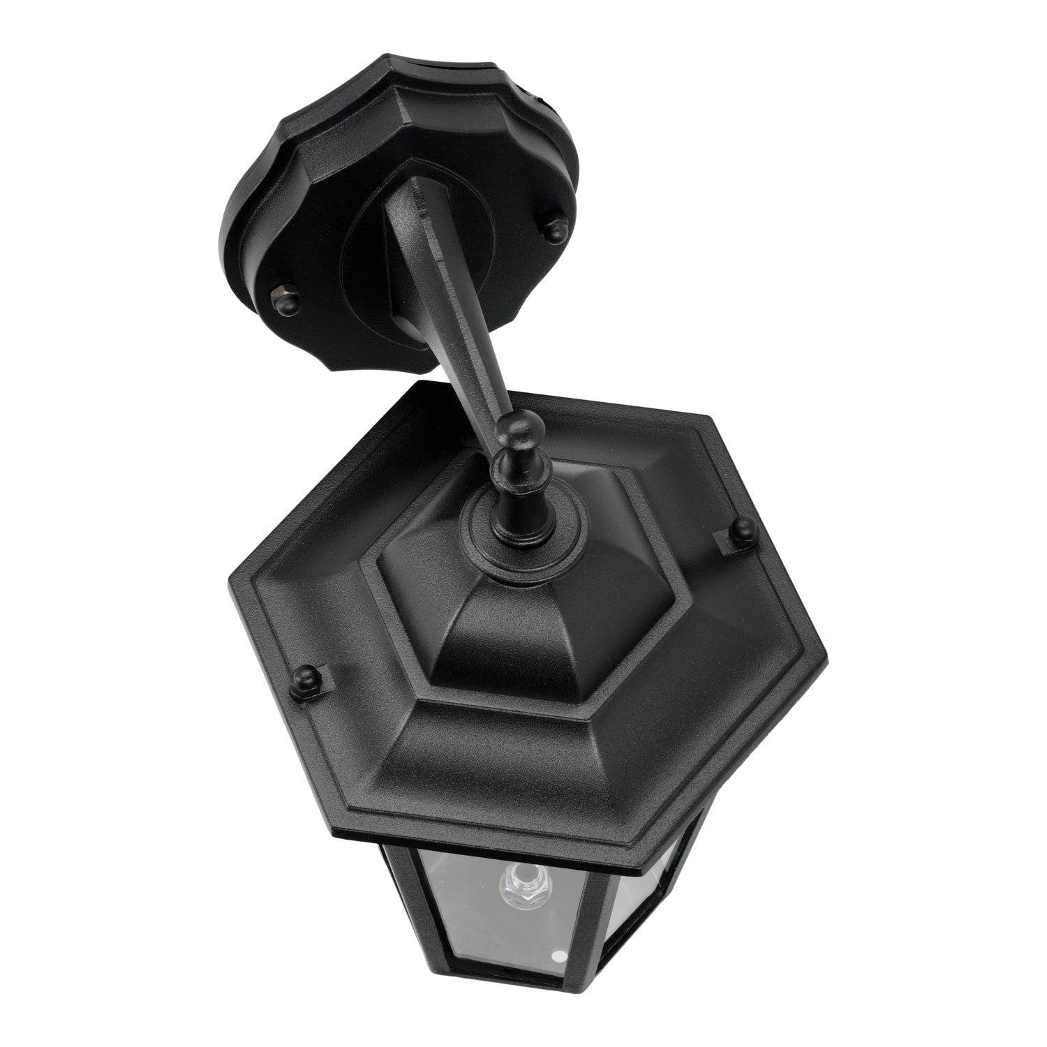 Kinkiet zewnętrzny CZARNY LATARNIA ogrodowa E27 lampa elewacyjna IP54 - LAITICA