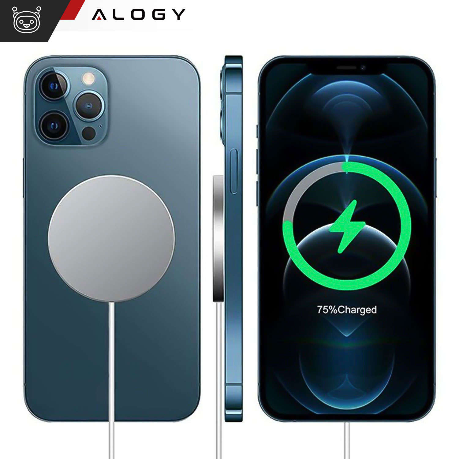 Ładowarka Indukcyjna do iPhone Bezprzewodowa MagSafe 20W magnetyczna Alogy - LAITICA