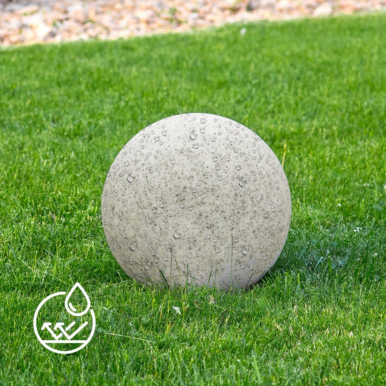 Lampa Kula świecąca OGRODOWA FLORA wodoodporna imitacja marmuru - Zestaw 3szt - LAITICA