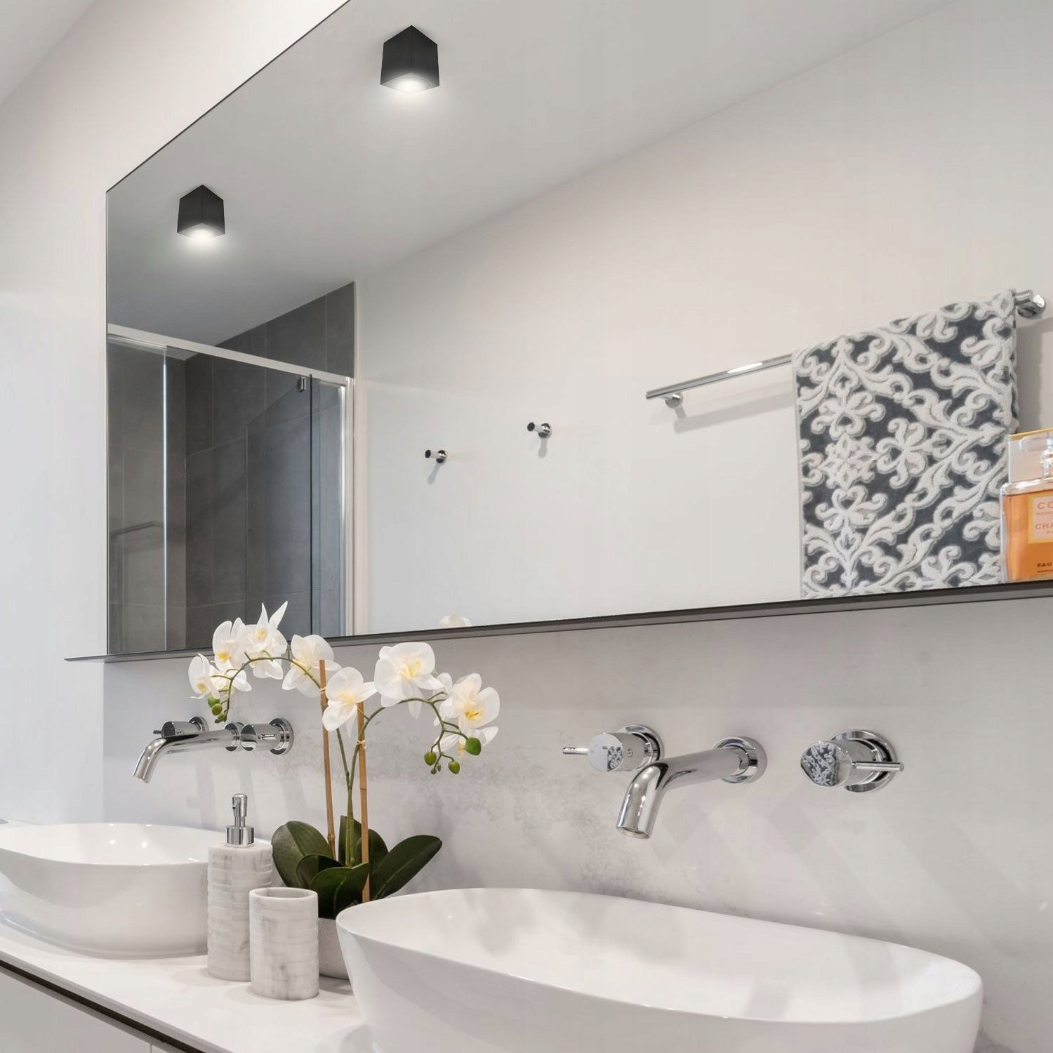 Lampa łazienkowa sufitowa Oprawa Wodoodporna Natynkowa TUBA AQUALOCK CZARNA - LAITICA