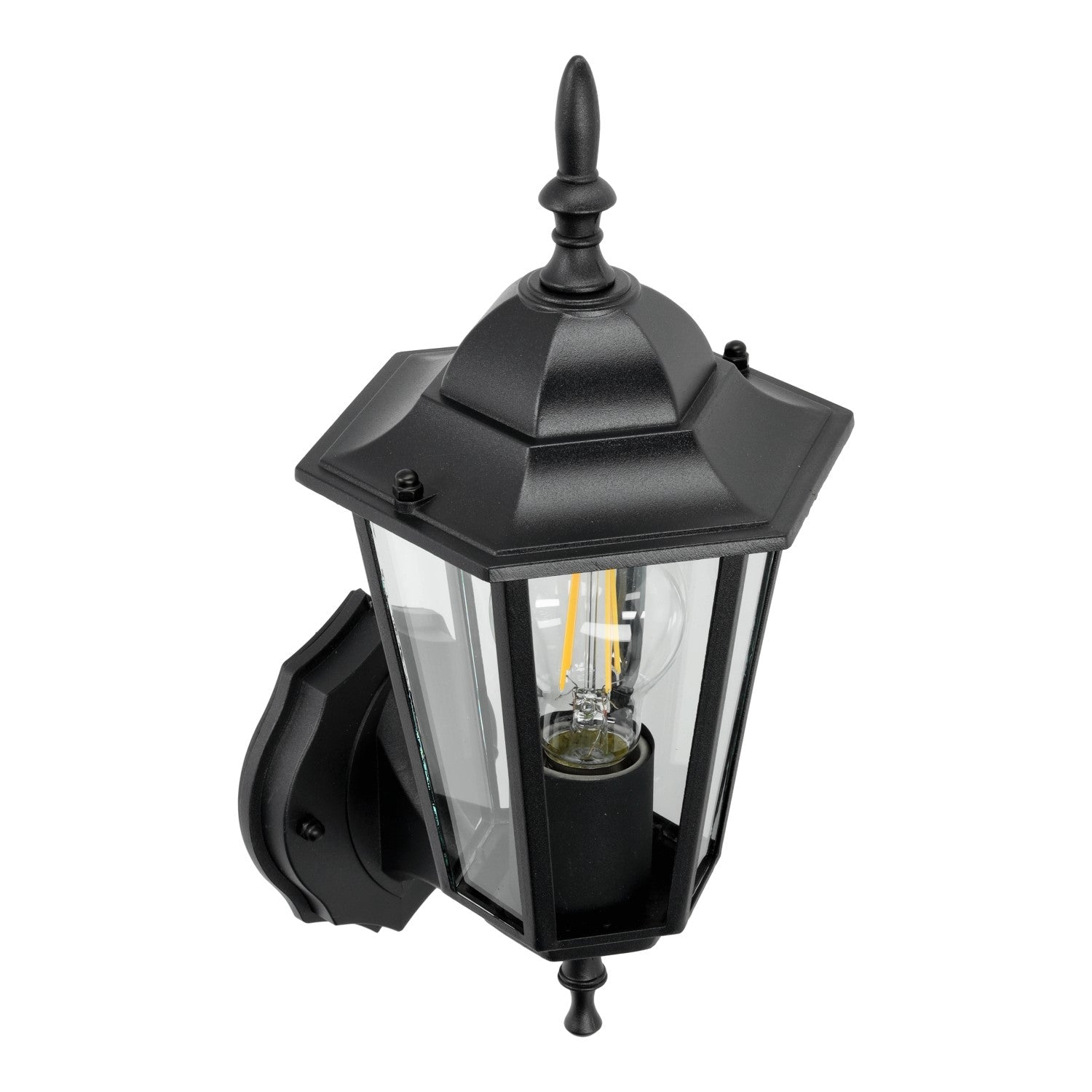 Lampa ogrodowa ścienna CZARNA kinkiet zewnętrzny stylowa IP54 E27 latarnia - LAITICA