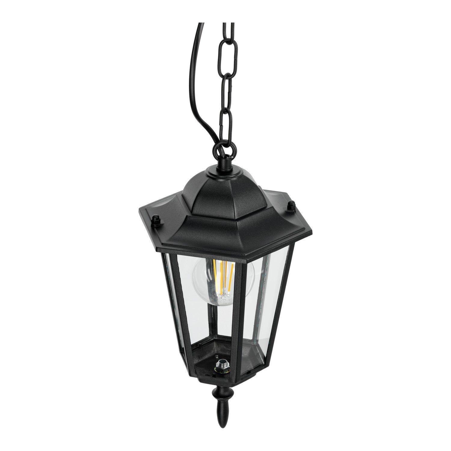 Lampa ogrodowa WISZĄCA czarna ZEWNĘTRZNA latarnia IP54 stylowa E27 - LAITICA
