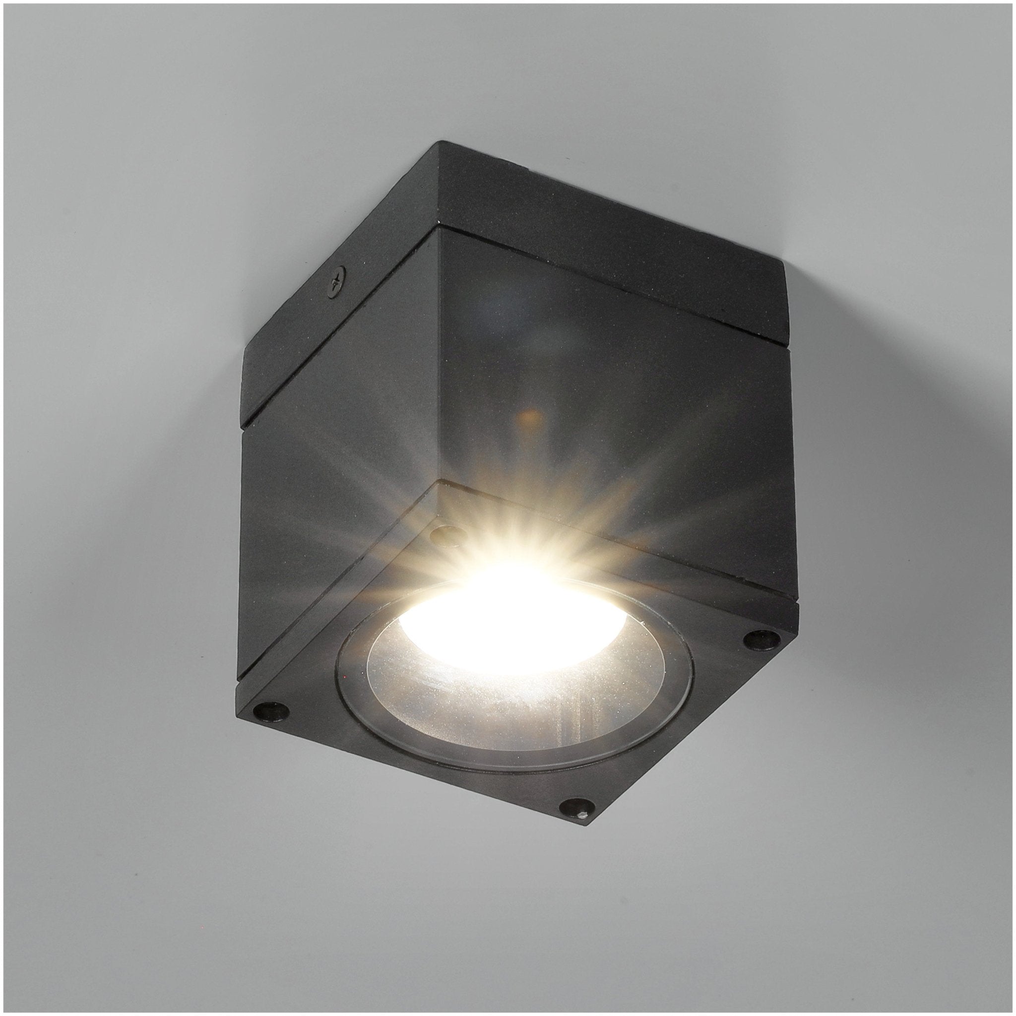 Lampa ogrodowa zewnętrzna AVA 1 czarna KWADRATOWA GU10 sufitowa wodoodporna - LAITICA