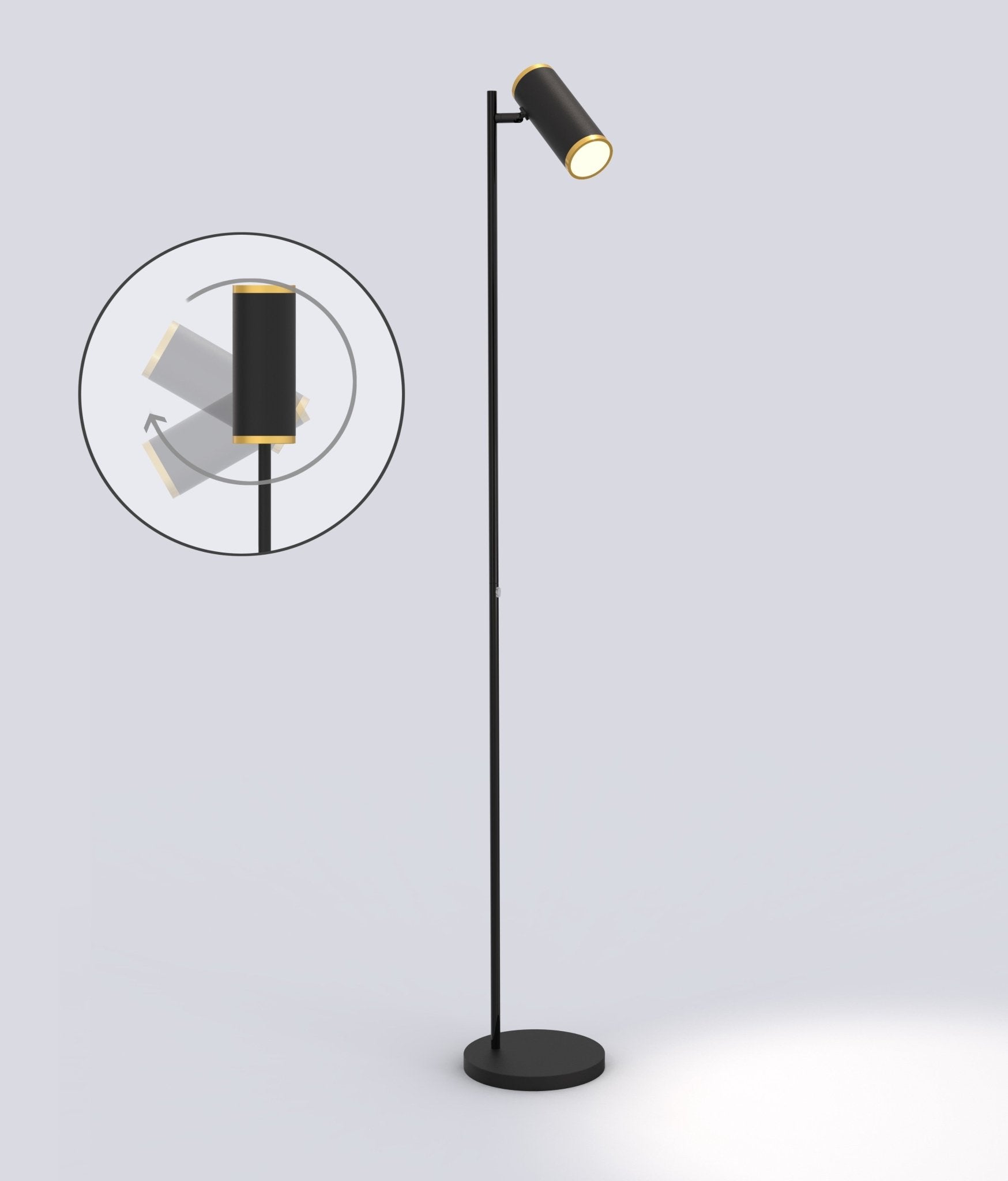 Lampa podłogowa LED MALTA regulowany klosz 1 punkt światła stojąca 3000K - LAITICA