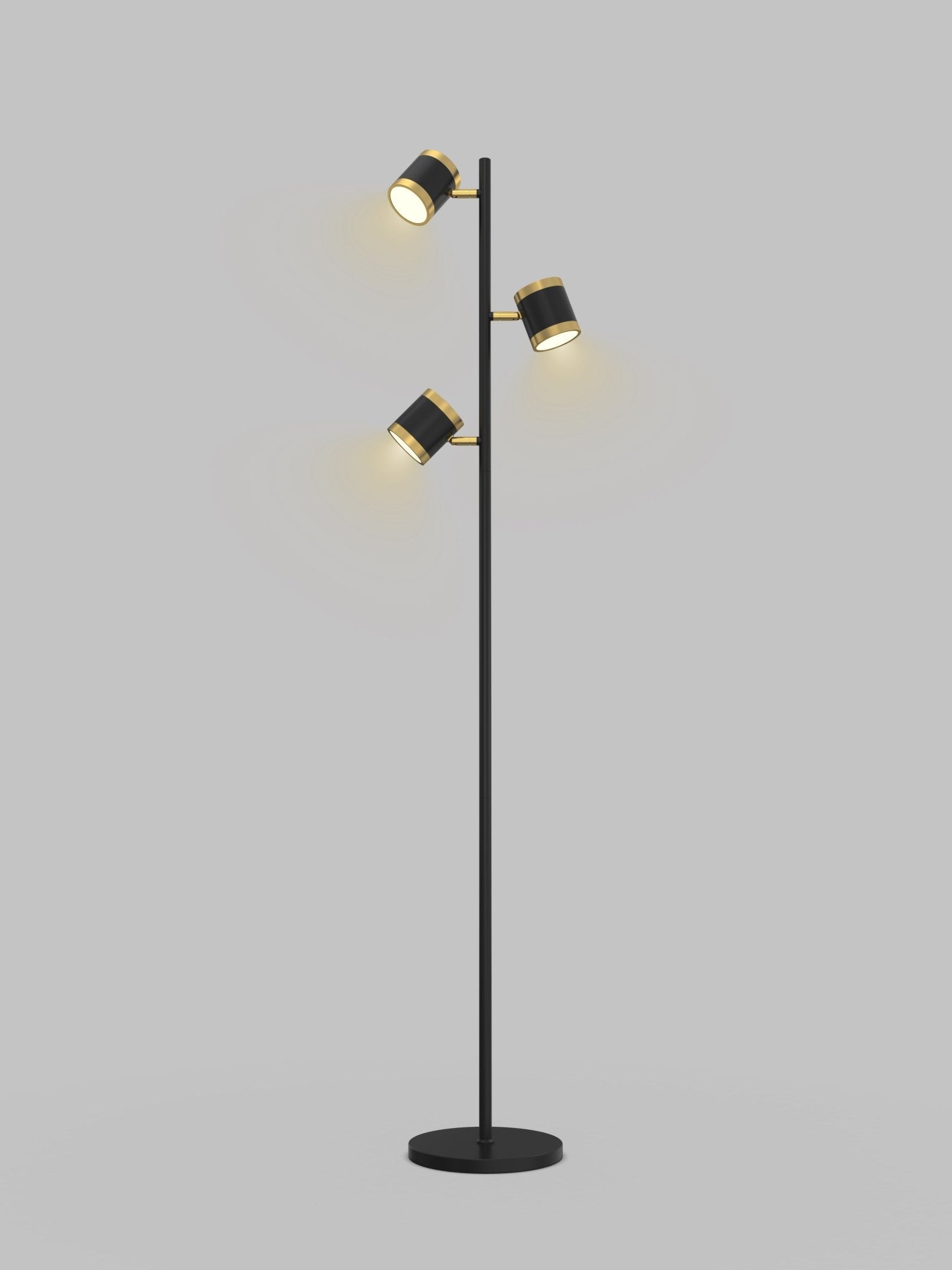 Lampa podłogowa LED MALTA regulowany klosz 3 punkty światła stojąca 3000K - LAITICA