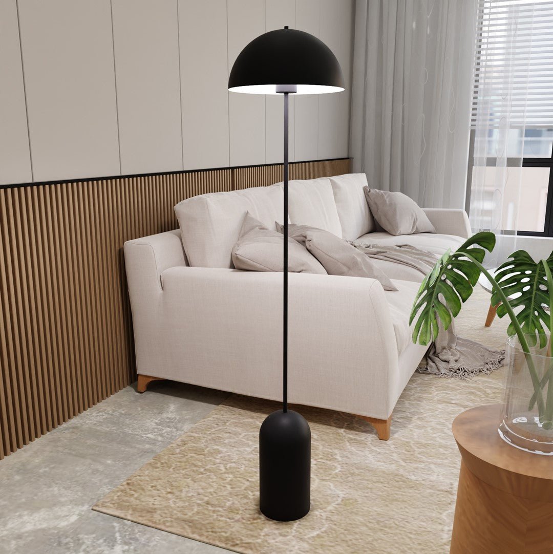 Lampa podłogowa SYDNEY czarna 1xE27 lampa stojąca NOWOCZESNA - LAITICA