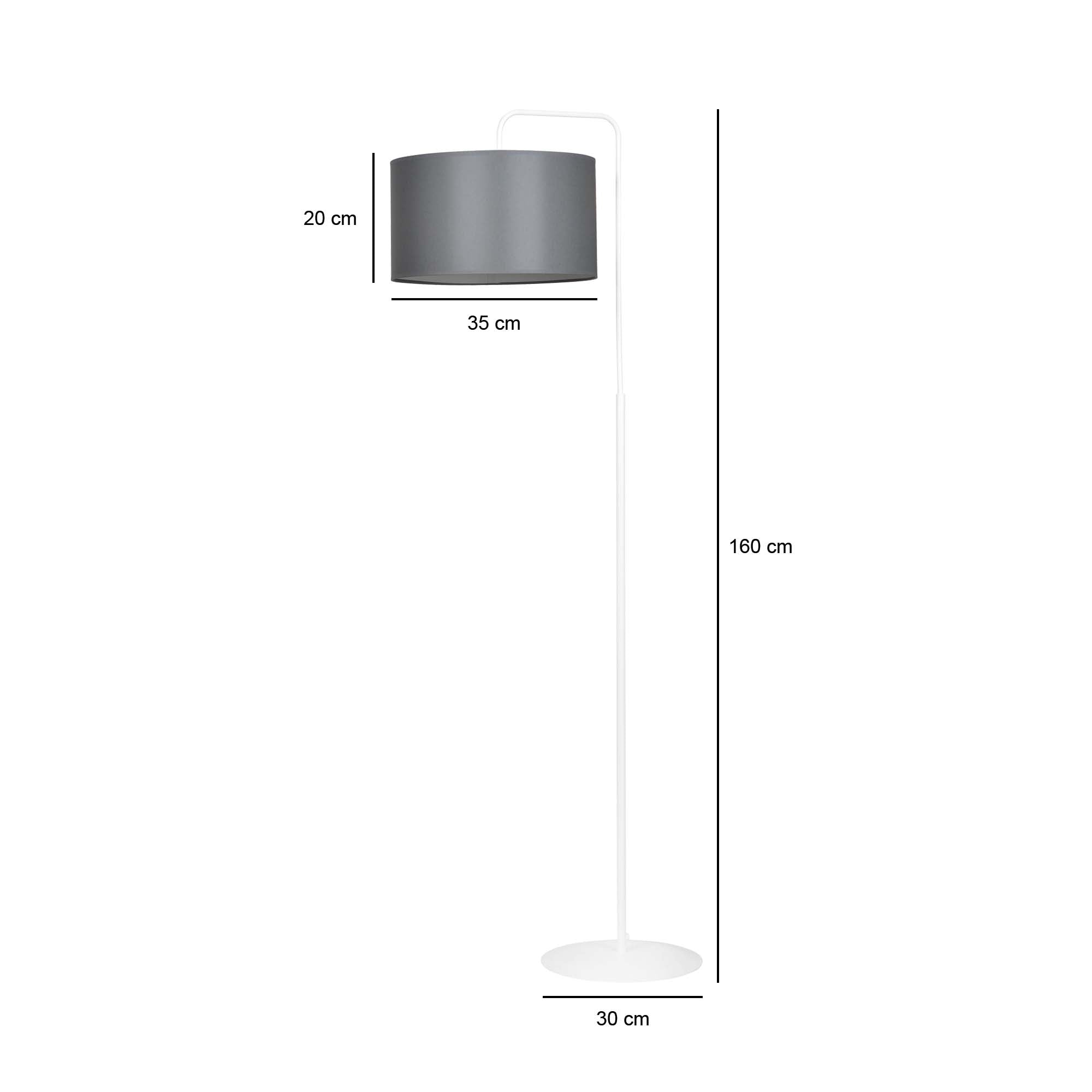 Lampa podłogowa TRAPO LP1 WH GRAY biało/szara, abażur - LAITICA