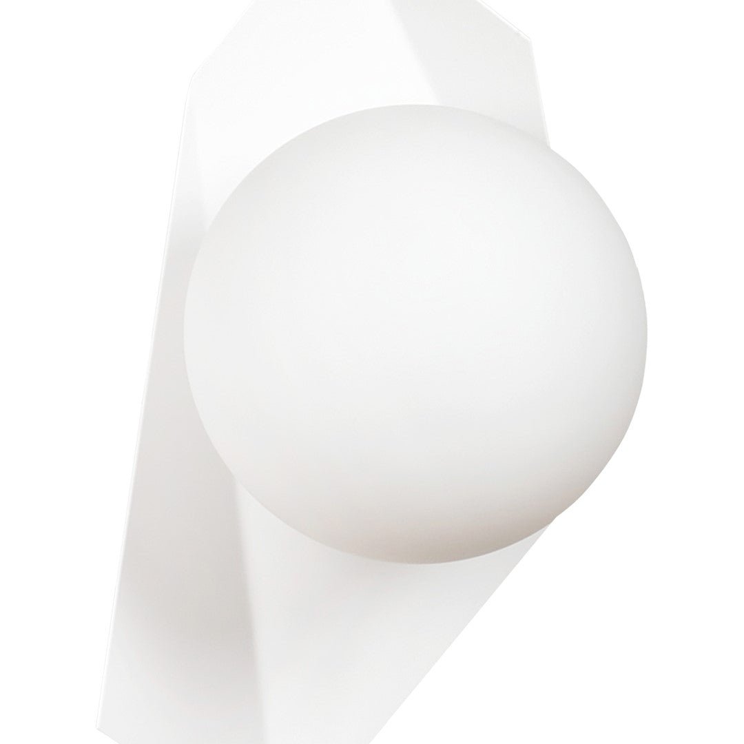 Lampa ścienna kinkiet SYDNEY biały 1 punkt światła E14 klosz okrągły biały - LAITICA