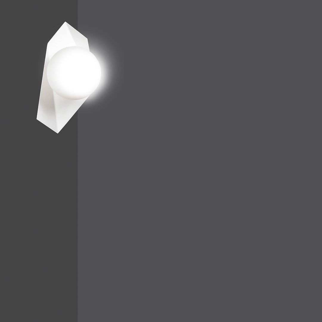 Lampa ścienna kinkiet SYDNEY biały 1 punkt światła E14 klosz okrągły biały - LAITICA