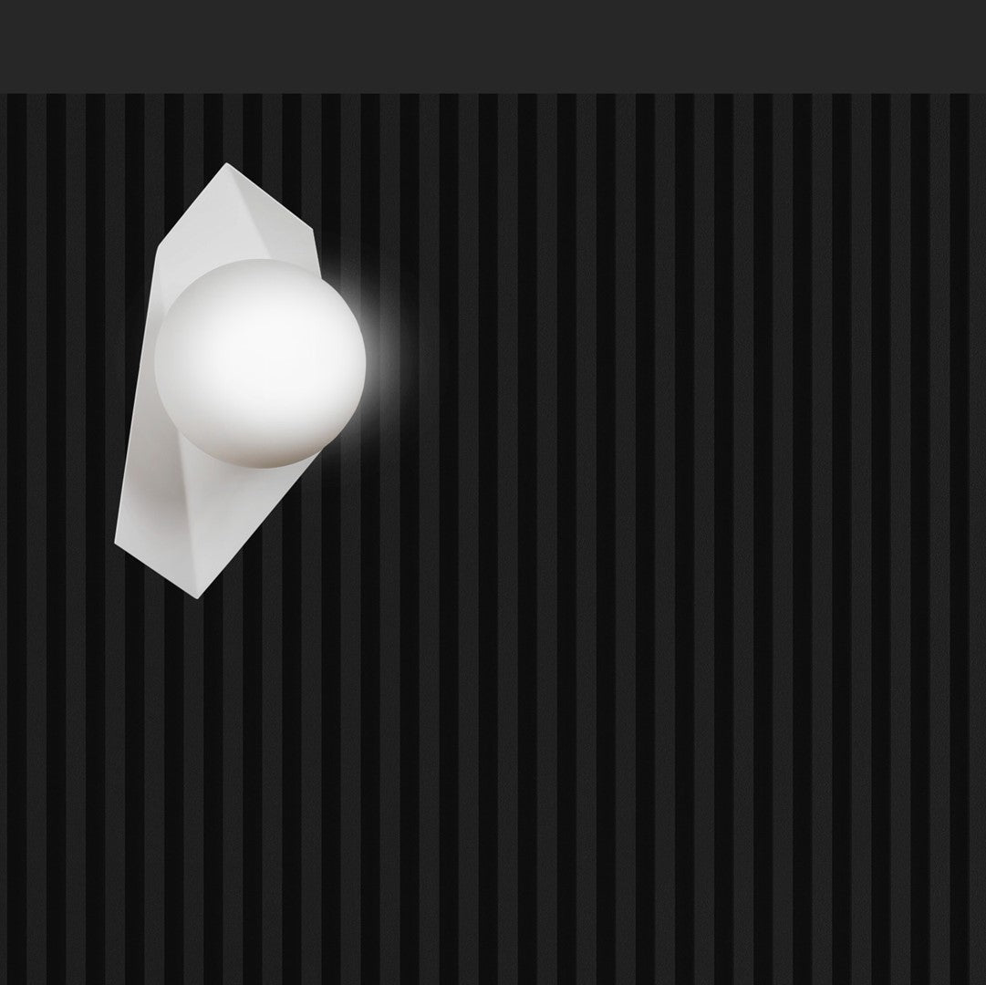 Lampa ścienna kinkiet SYDNEY biały 1 punkt światła E14 klosz okrągły biały - LAITICA