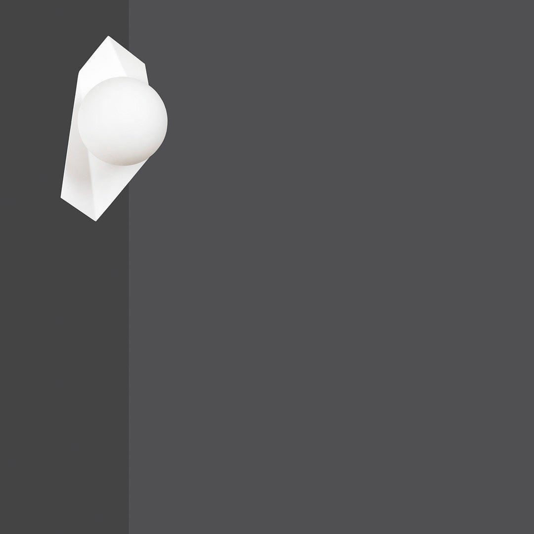 Lampa ścienna kinkiet SYDNEY biały 1 punkt światła E14 klosz okrągły biały - LAITICA