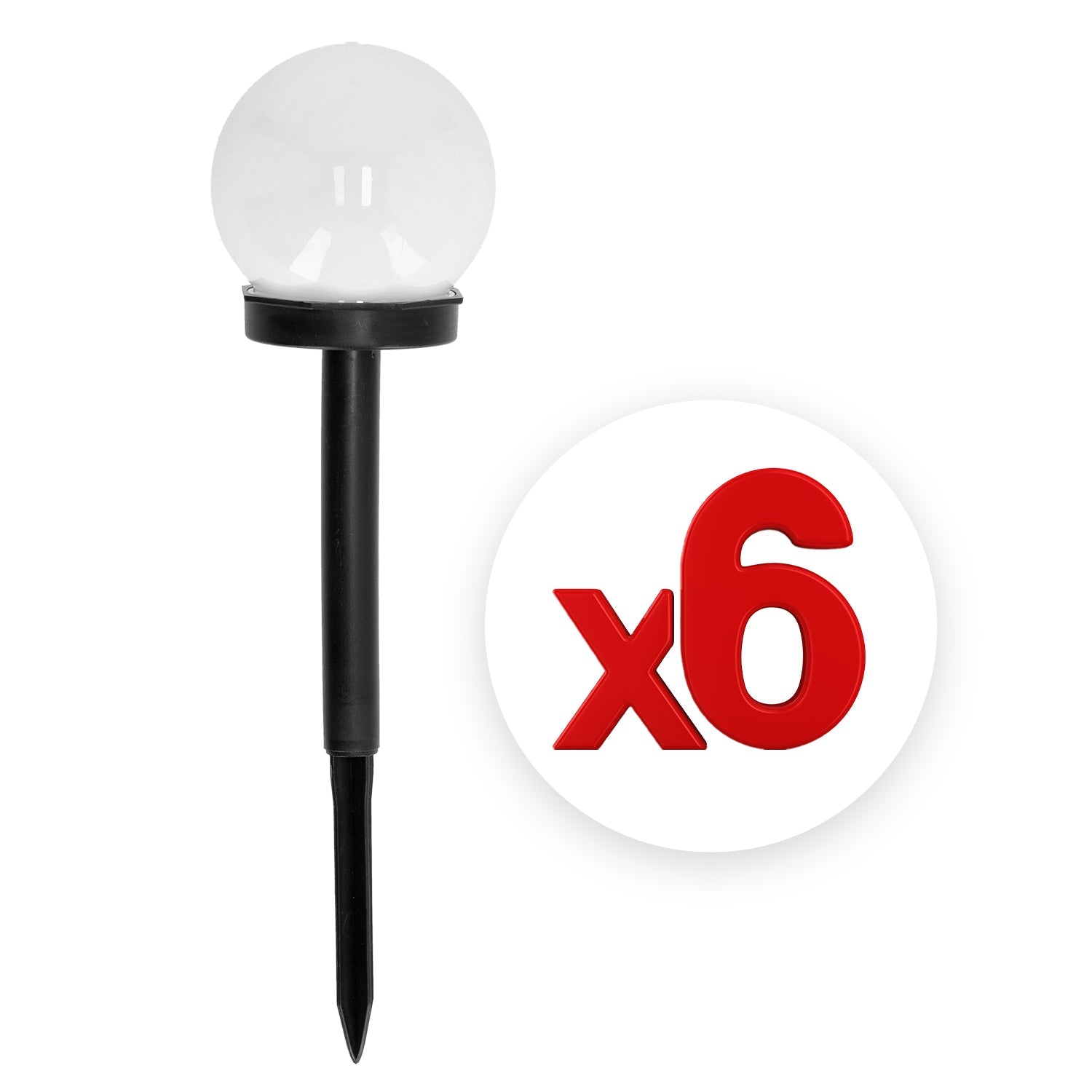 Lampa Solarna Kula LED 0,12W Wbijana RGB Kolorowa Do Ogrodu Zestaw 6 SZTUK - LAITICA