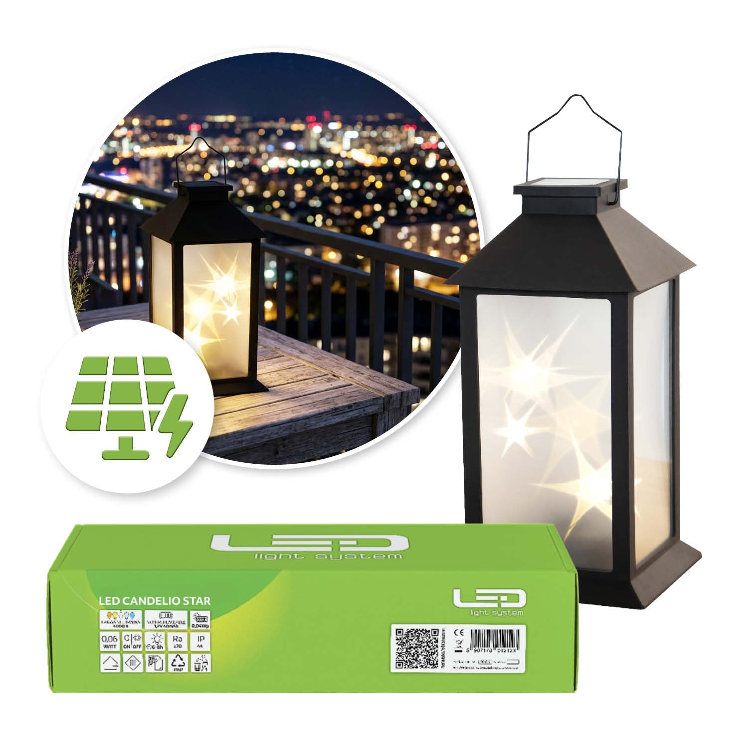 Lampa solarna LED IP44 2700K latarnia ogrodowa efekt świecy - LAITICA