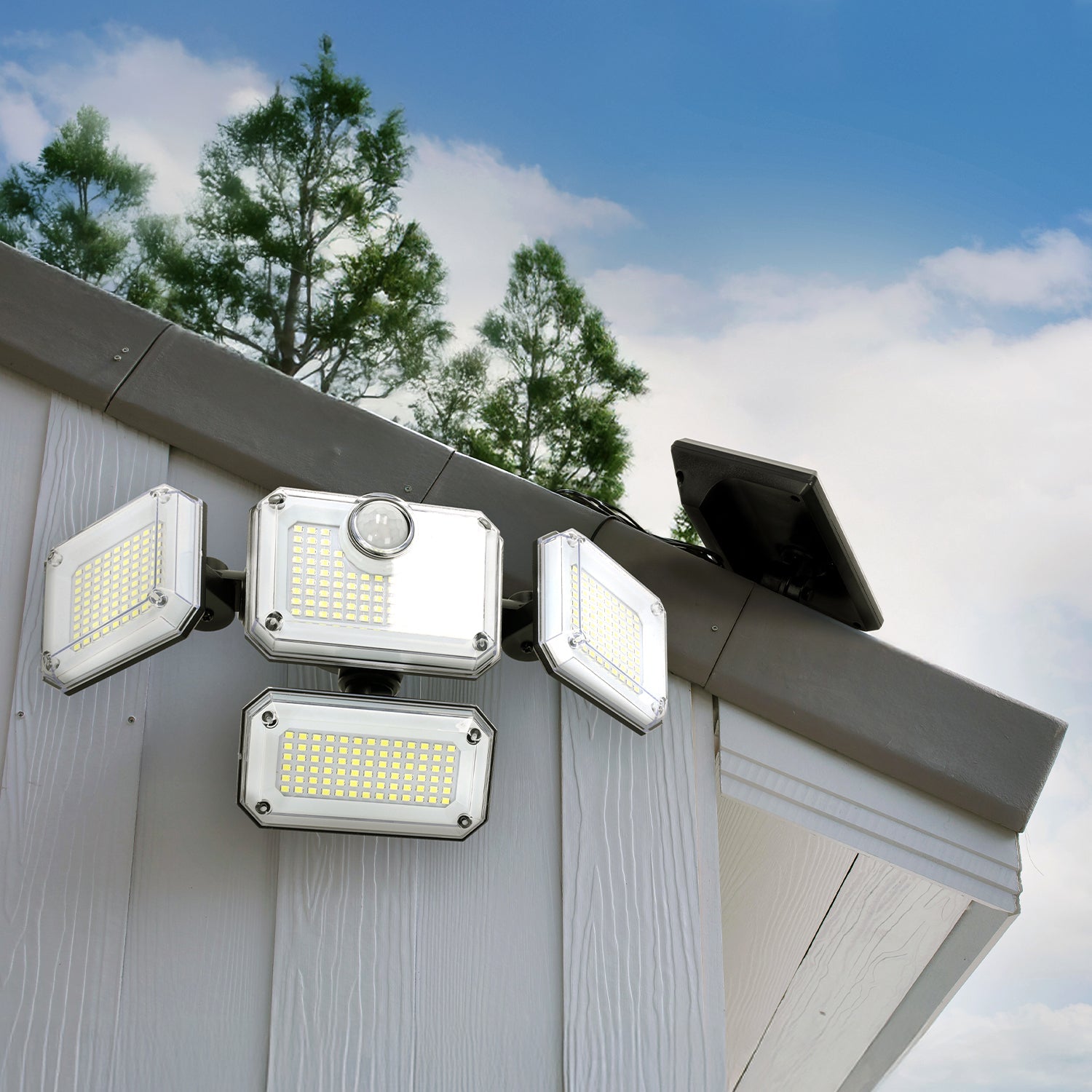 Lampa Solarna Ledowa z CZUJNIKIEM RUCHU 6500K 3 tryby NAŚWIETLACZ + pilot - LAITICA