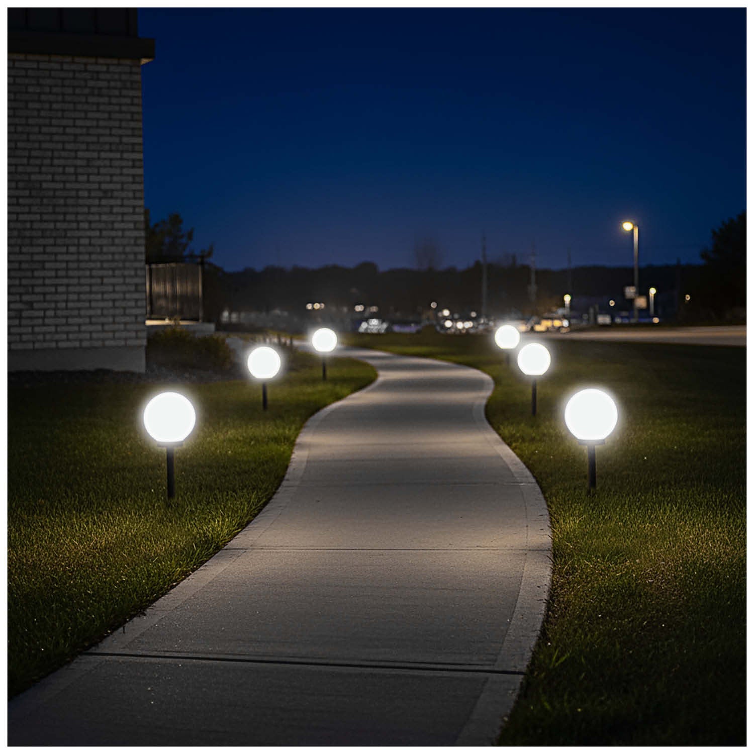 Lampa solarna ogrodowa kula LED 20 cm 4000K – lampy wbijane - 3szt - LAITICA