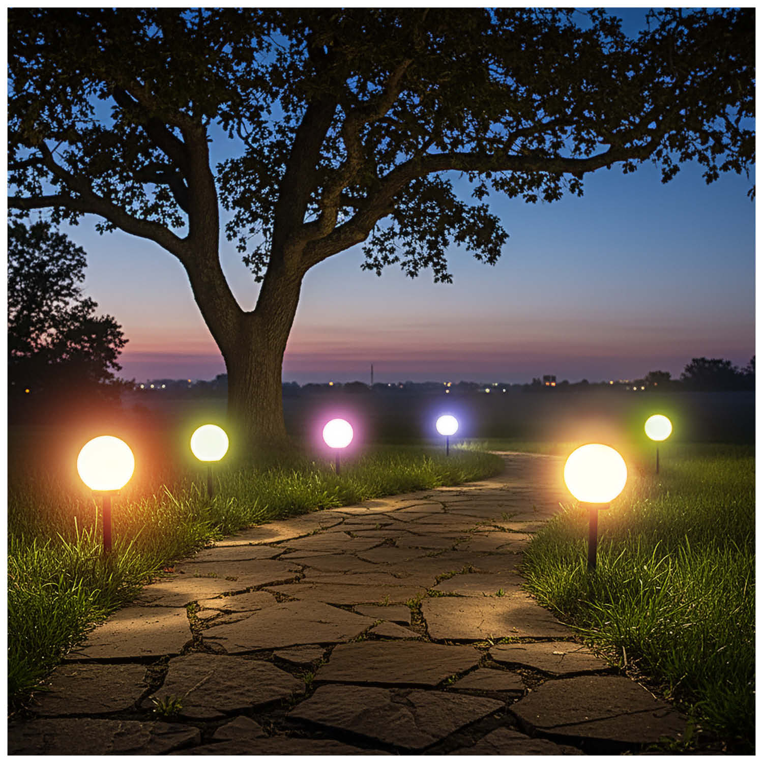 Lampa Solarna Ogrodowa LED RGB Kula 20 cm Wbijana Naziemna Biała IP44 - 3szt - LAITICA