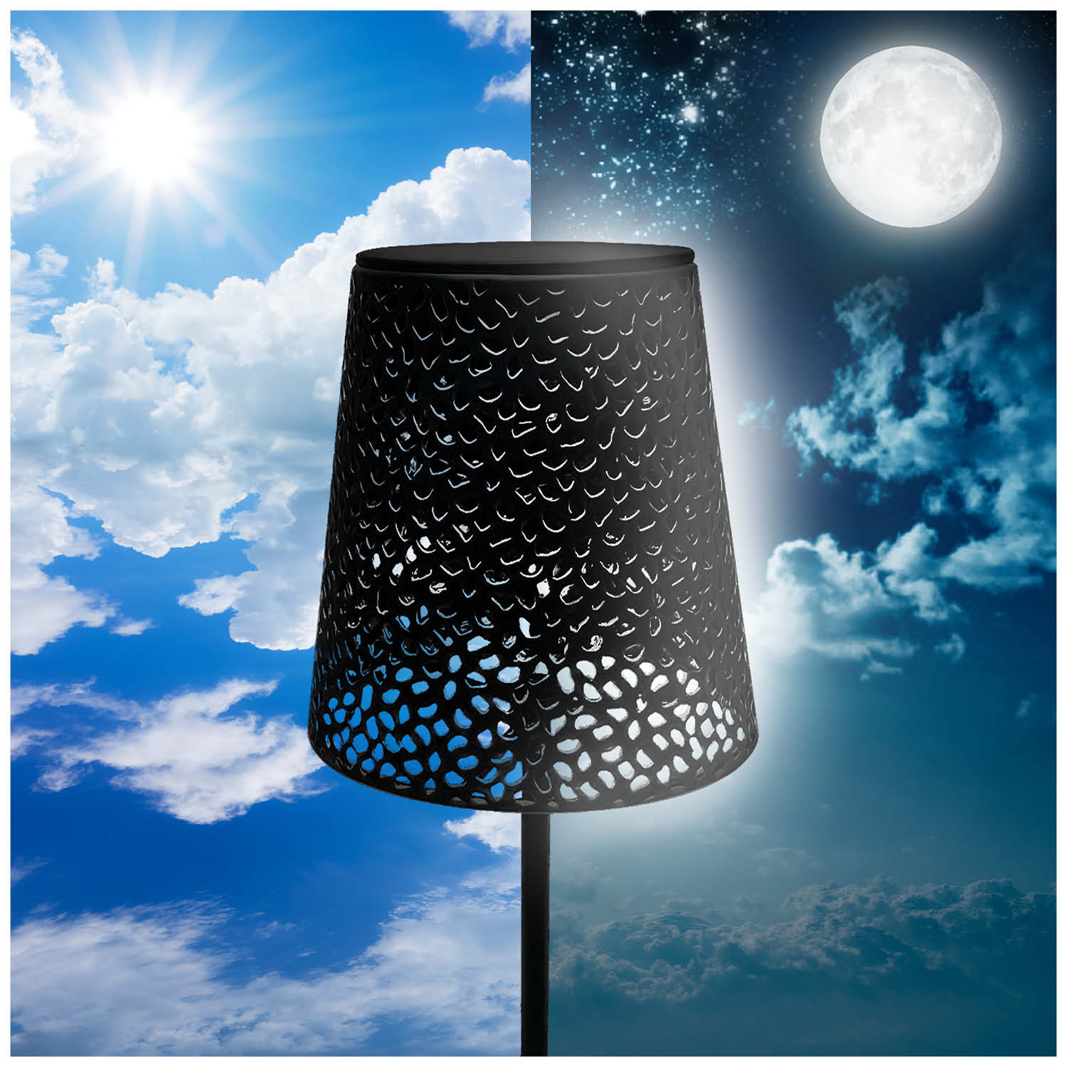 Lampa Solarna Stołowa LED Ażurowa Ogrodowa 4000K IP44 - LAITICA
