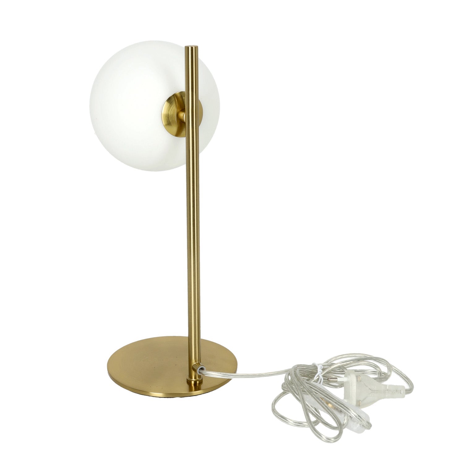 Lampa Stołowa Elegancka Złota 1xG9 Nocna Szklany Klosz Okrągły - LAITICA