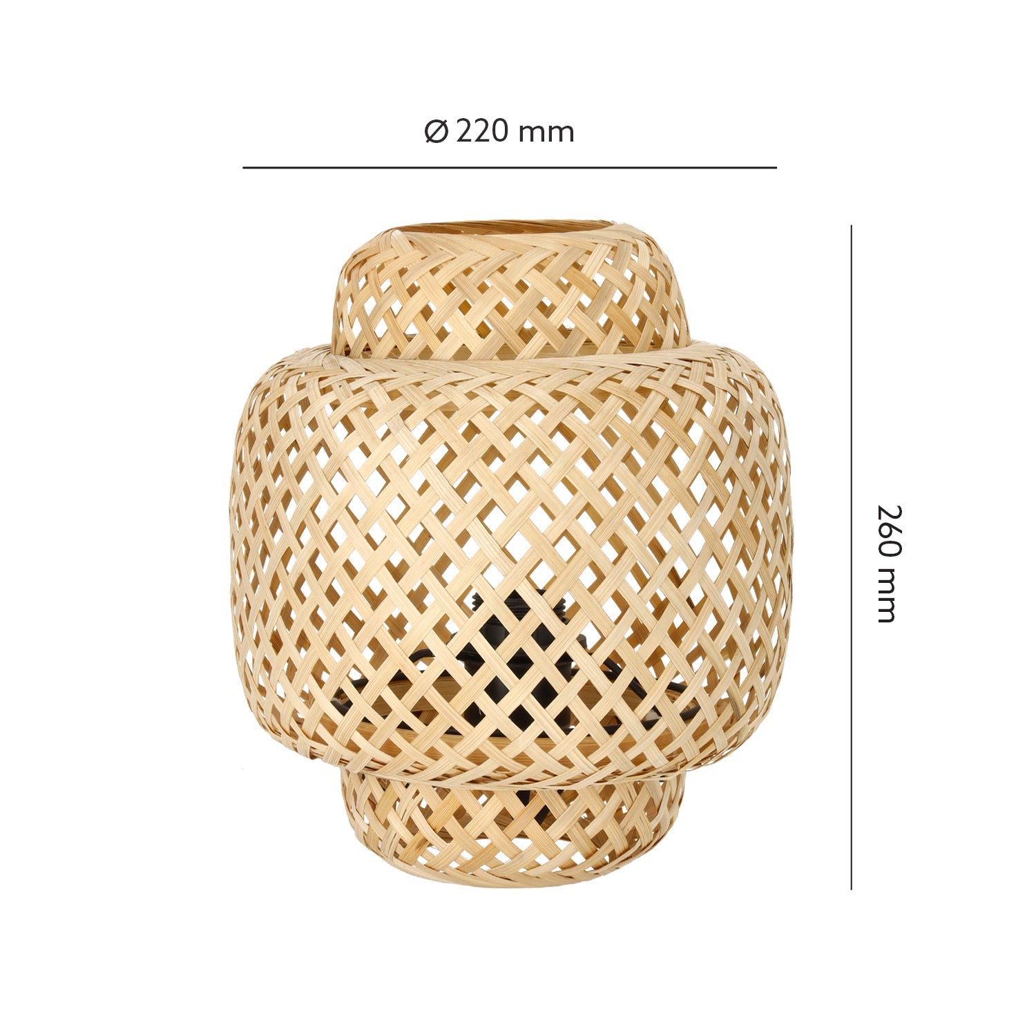 Lampa stołowa mała BOHO BONN MINI 22cm pleciona BAMBUSOWA naturalna 1xE27 - LAITICA