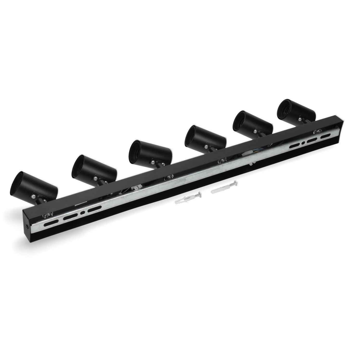 Lampa sufitowa 6 punktów światła E27 REGULOWANA czarna - LAITICA
