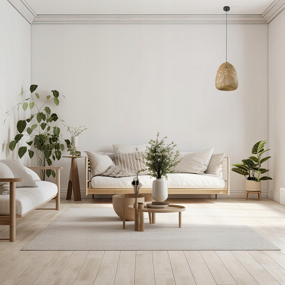 Lampa Sufitowa Boho Wisząca Pleciona Naturalna Klosz Bambusowy na E27 - LAITICA