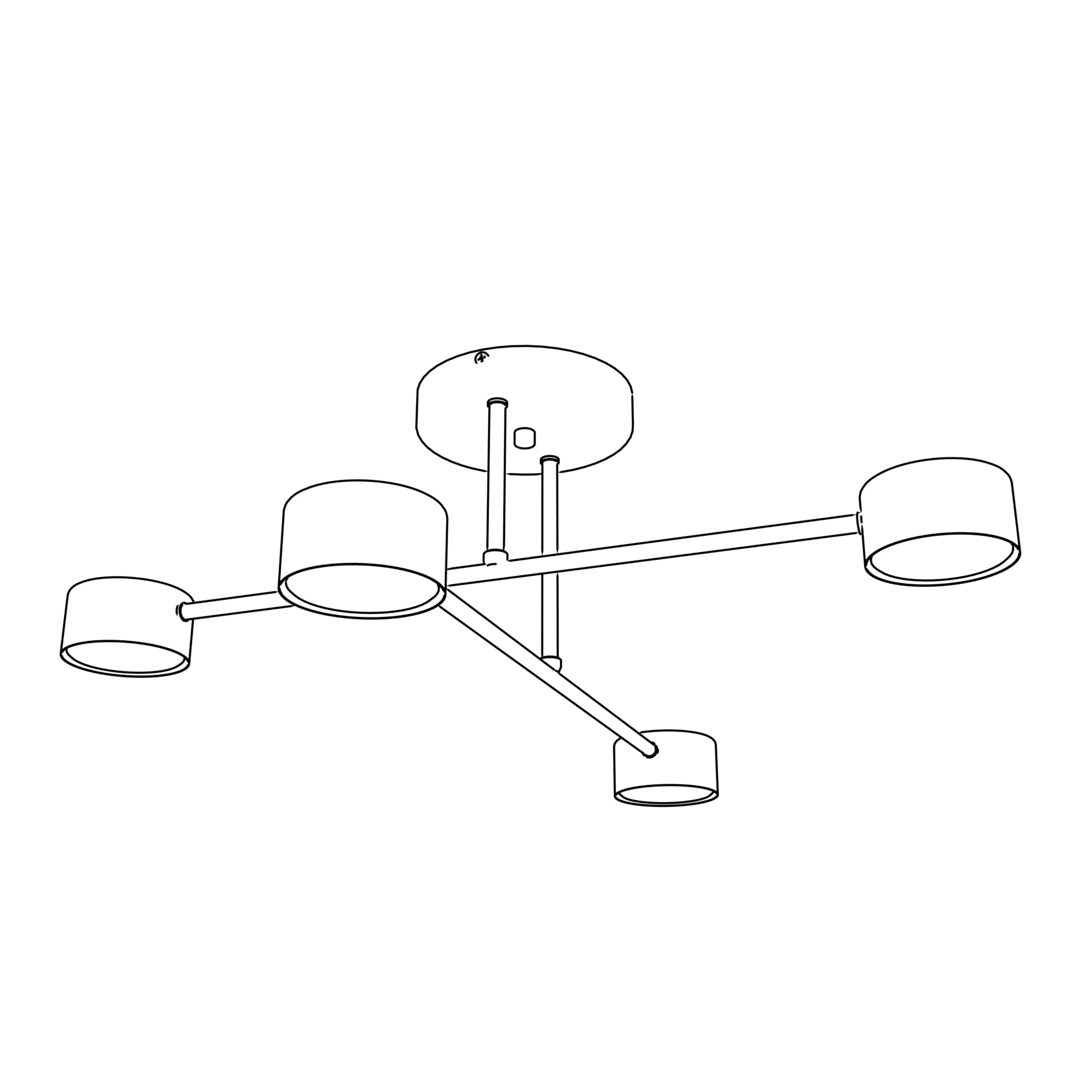 Lampa sufitowa INEZ 4 - punktowa BIAŁA plafon 60cm Minimalistyczna Metal - LAITICA