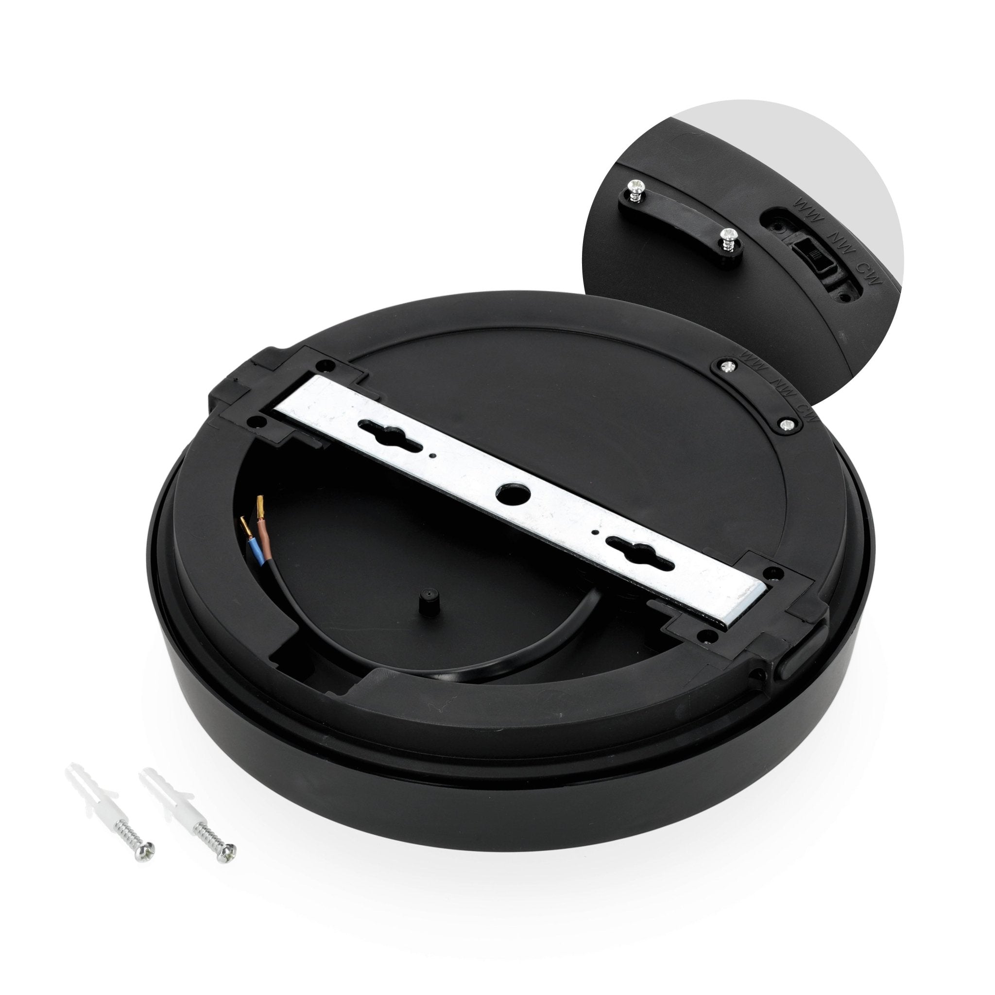 Lampa Sufitowa LED 12W Czarna Okrągła CCT Regulacja Barwy Oprawa Natynkowa - LAITICA