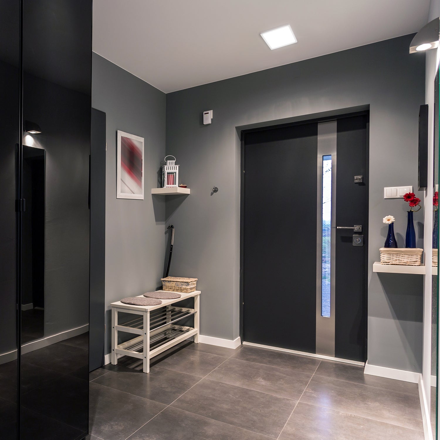 Lampa sufitowa LED 12W z czujnikiem ruchu i zmierzchu, 3 barwy światła, IP54 + pilot - LAITICA