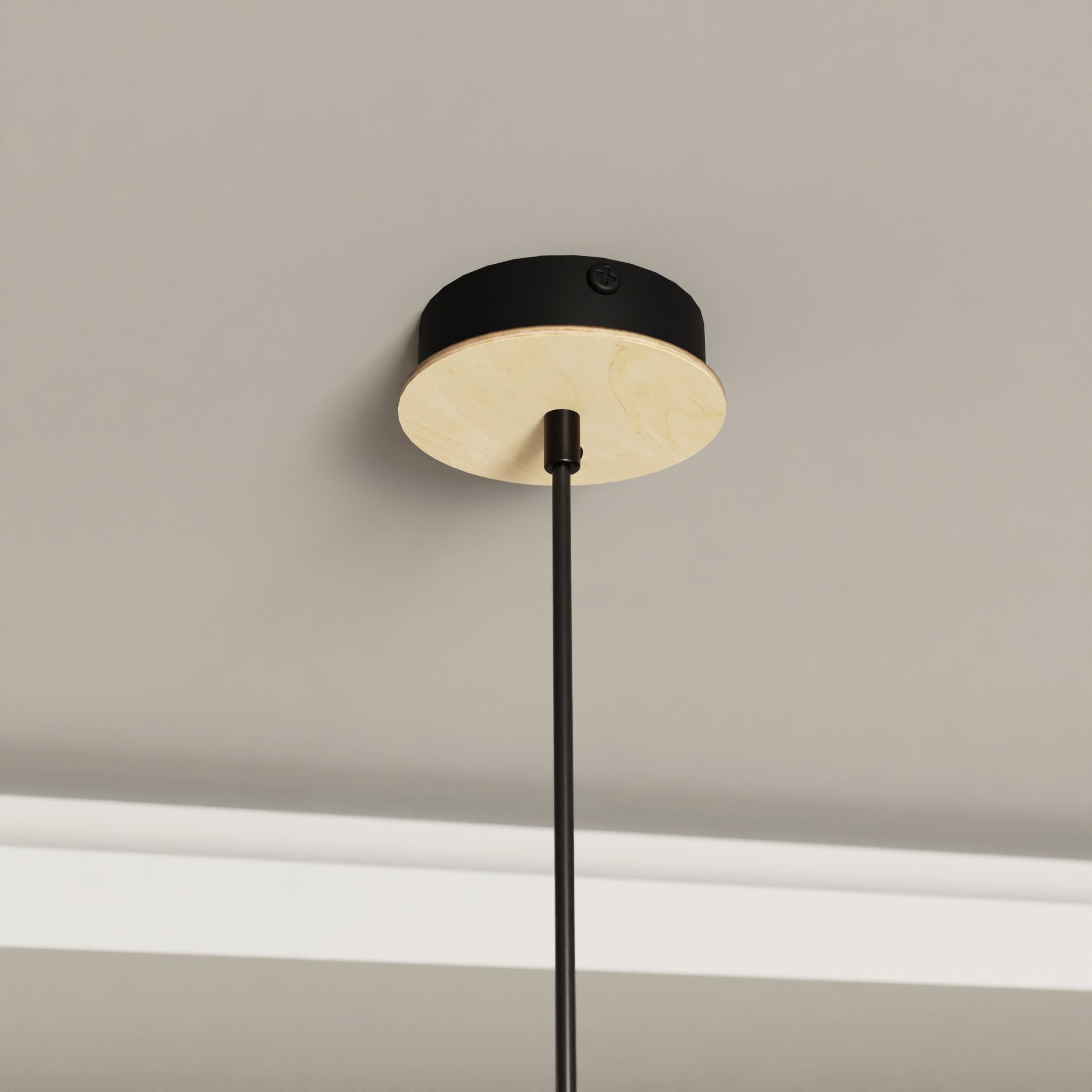 Lampa sufitowa metalowy klosz drewno NELI wisząca ZWIS czarna 1xE27 - LAITICA