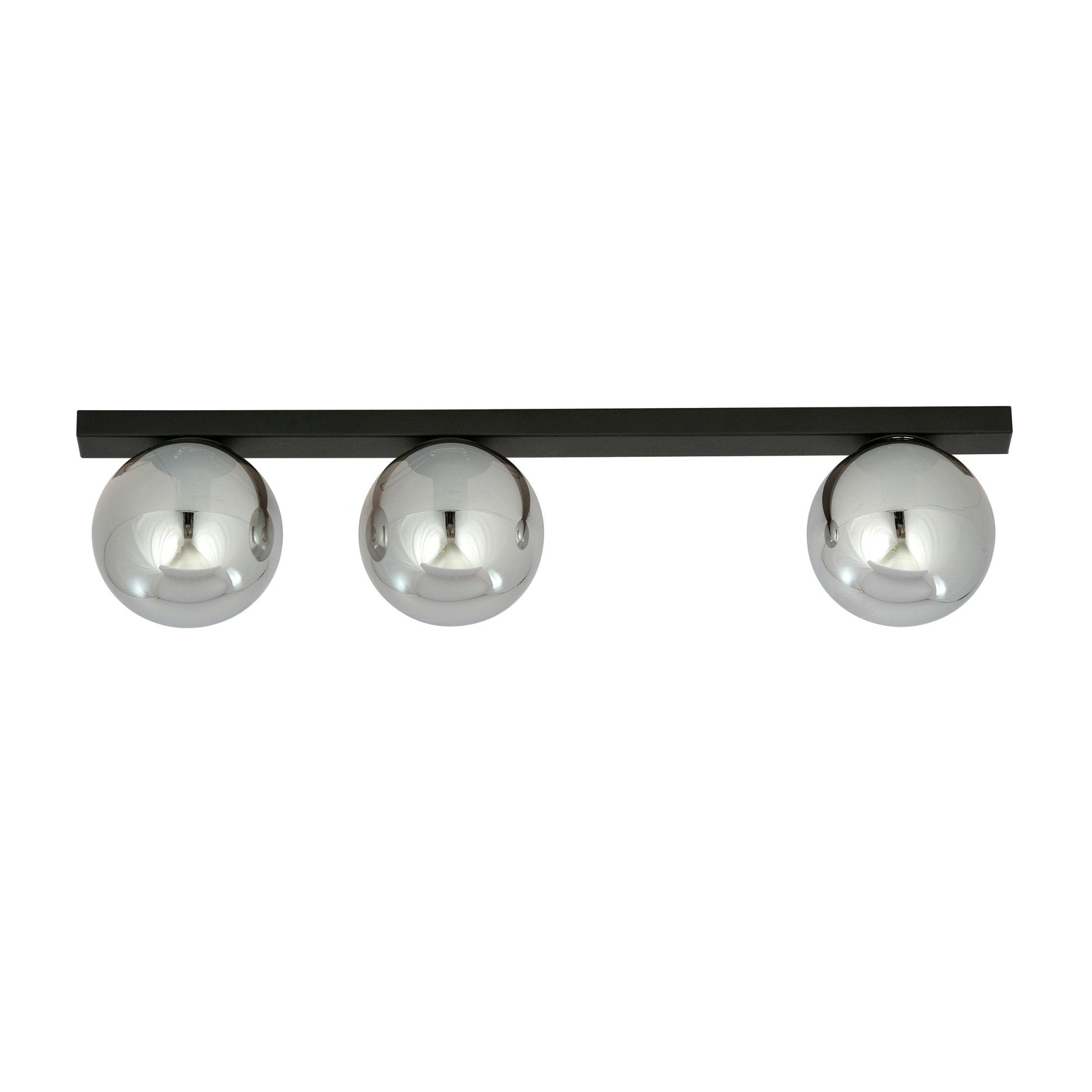 Lampa sufitowa NELI czarna z grafitowymi kloszami 3 - punkty E14 metal i szkło - LAITICA
