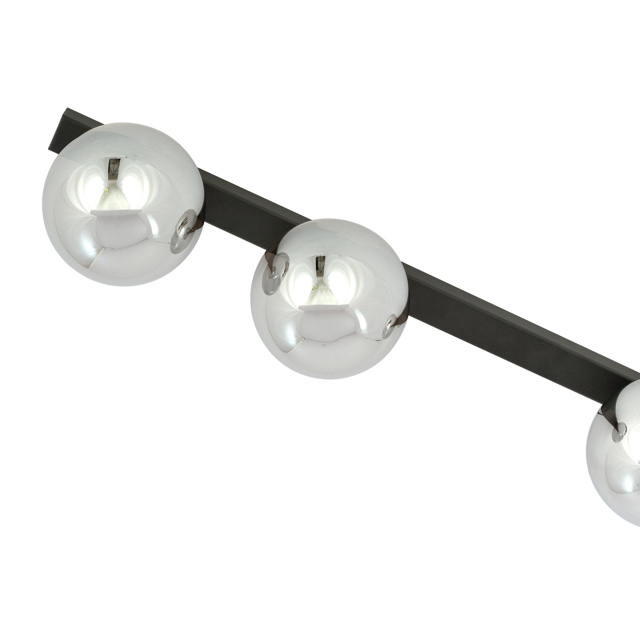 Lampa sufitowa NELI czarna z grafitowymi kloszami 3 - punkty E14 metal i szkło - LAITICA