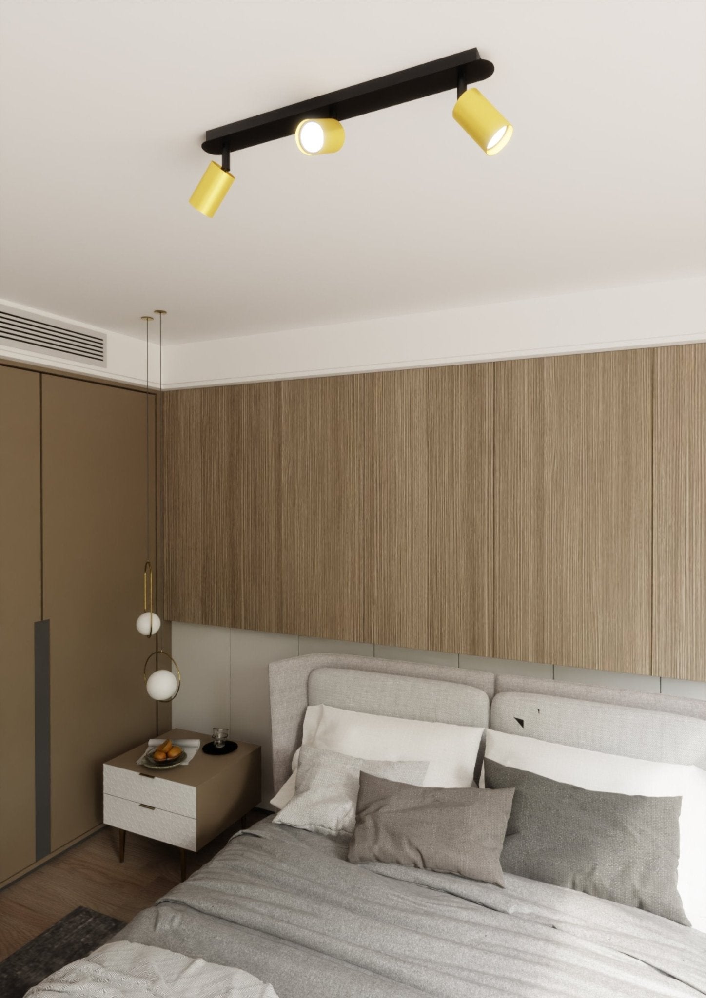 Lampa sufitowa NELI czarno złota listwa oświetleniowa 3x SPOTY GU10 - LAITICA