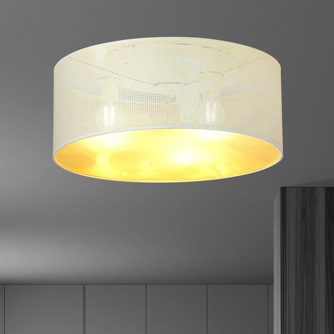 Lampa sufitowa PLAFON OLIMPIA biało - złoty 3 punkty światła E27 - LAITICA
